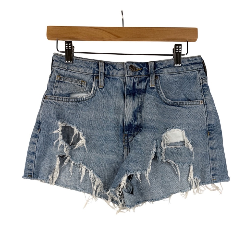 Forever 21‎ Distressed Cut Off Denim Shorts size 28 Blue